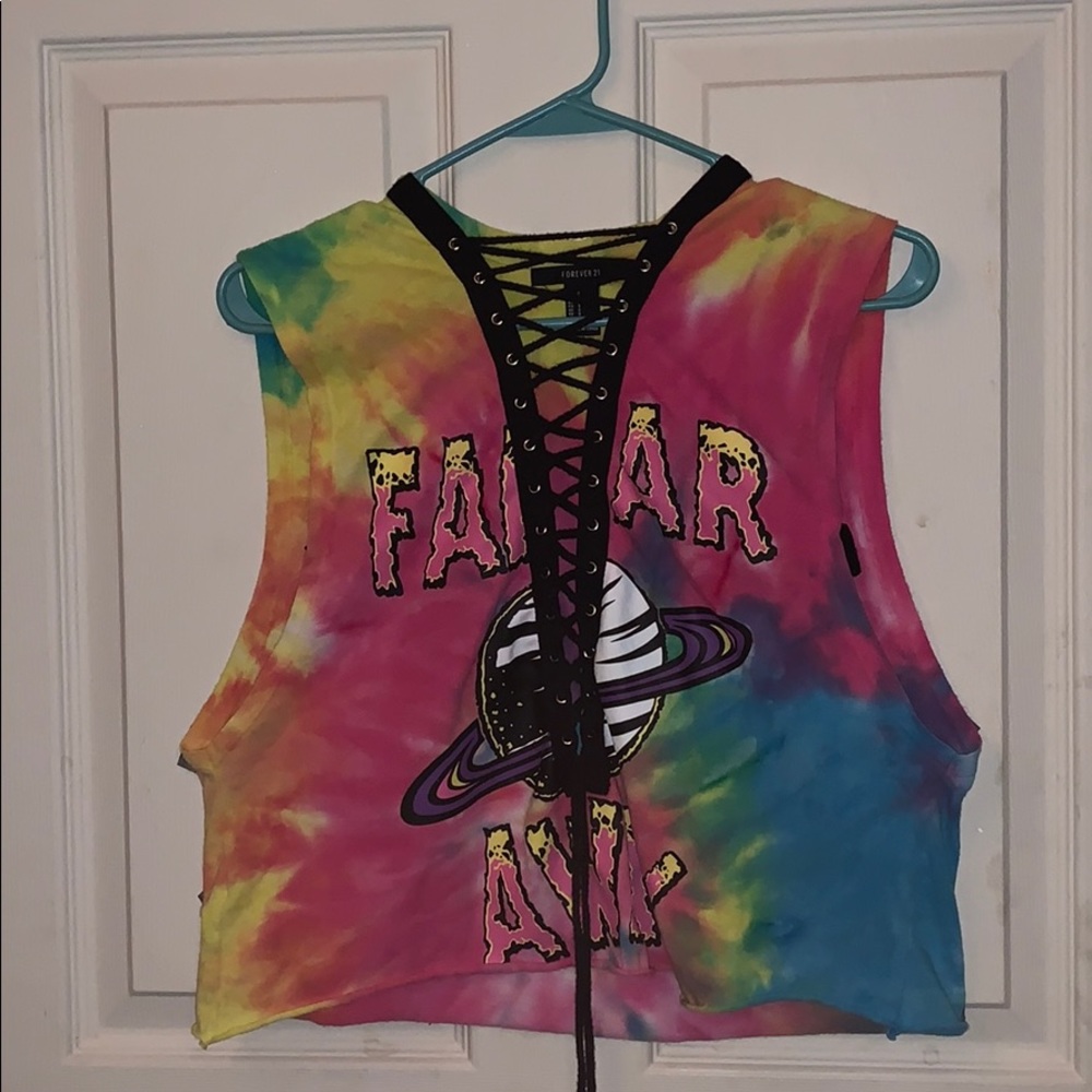 Tie Dye, Lace Up Tank “Far Far Away”